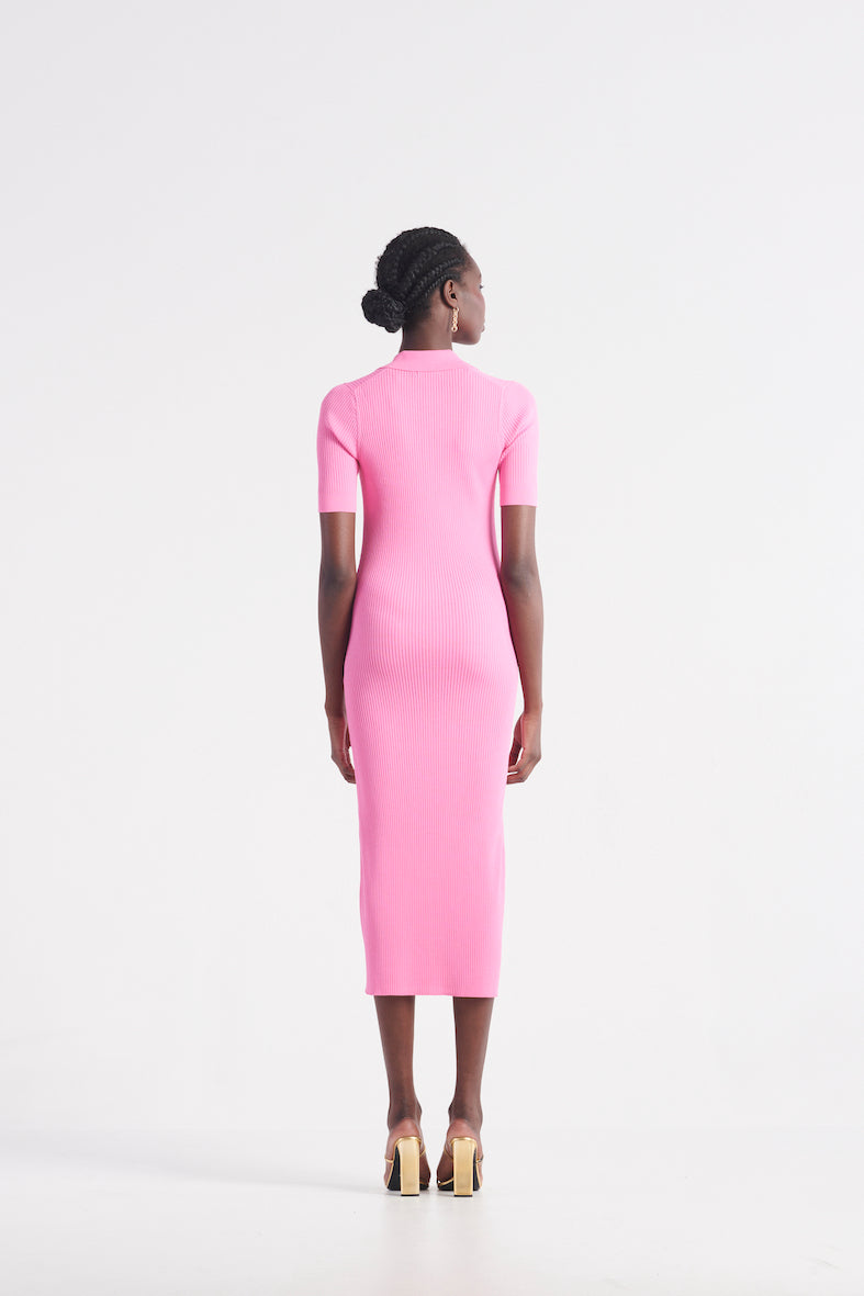 New York Classic Midi Polo Dress - Candy Pink