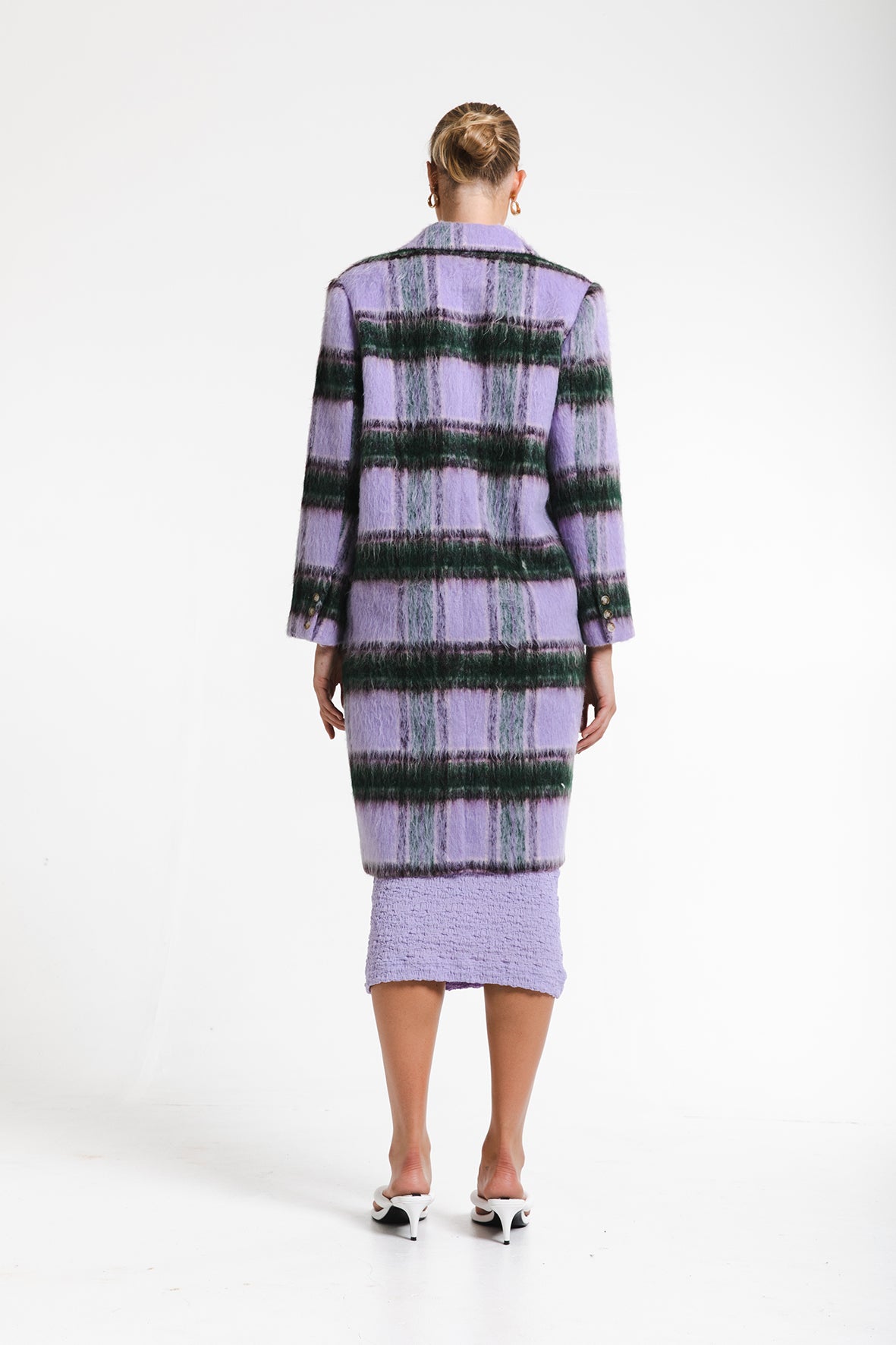 Check Yourself Wool Coat - Morocco Blue Check