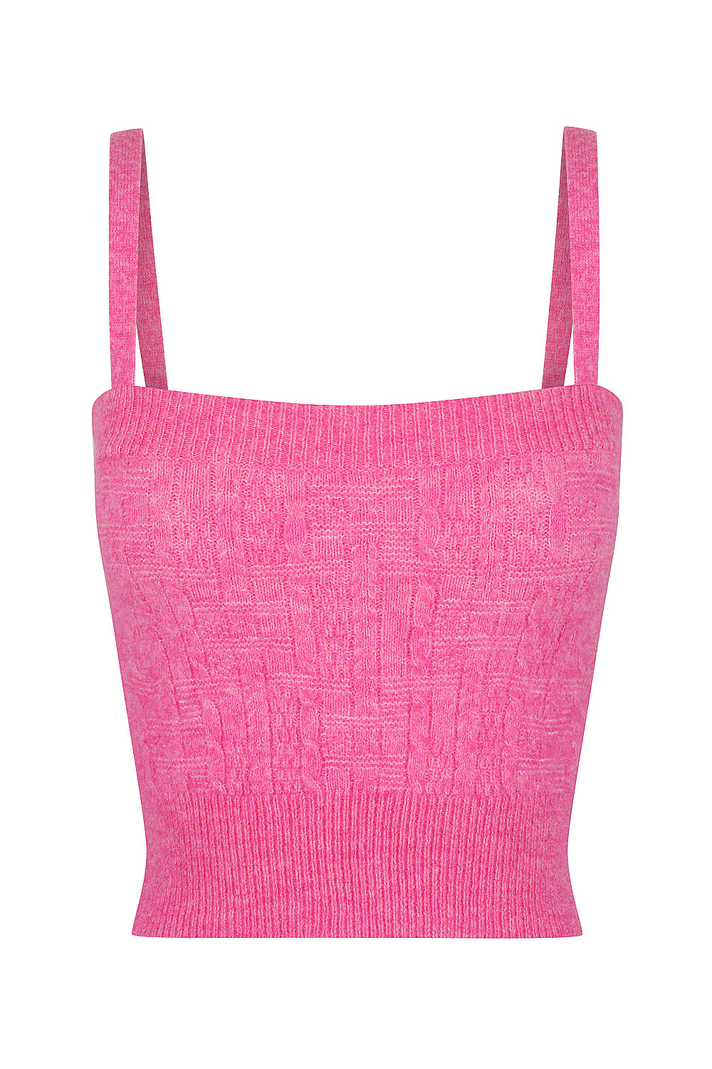 Riviera Cable Knit Tank - Barbie Pink