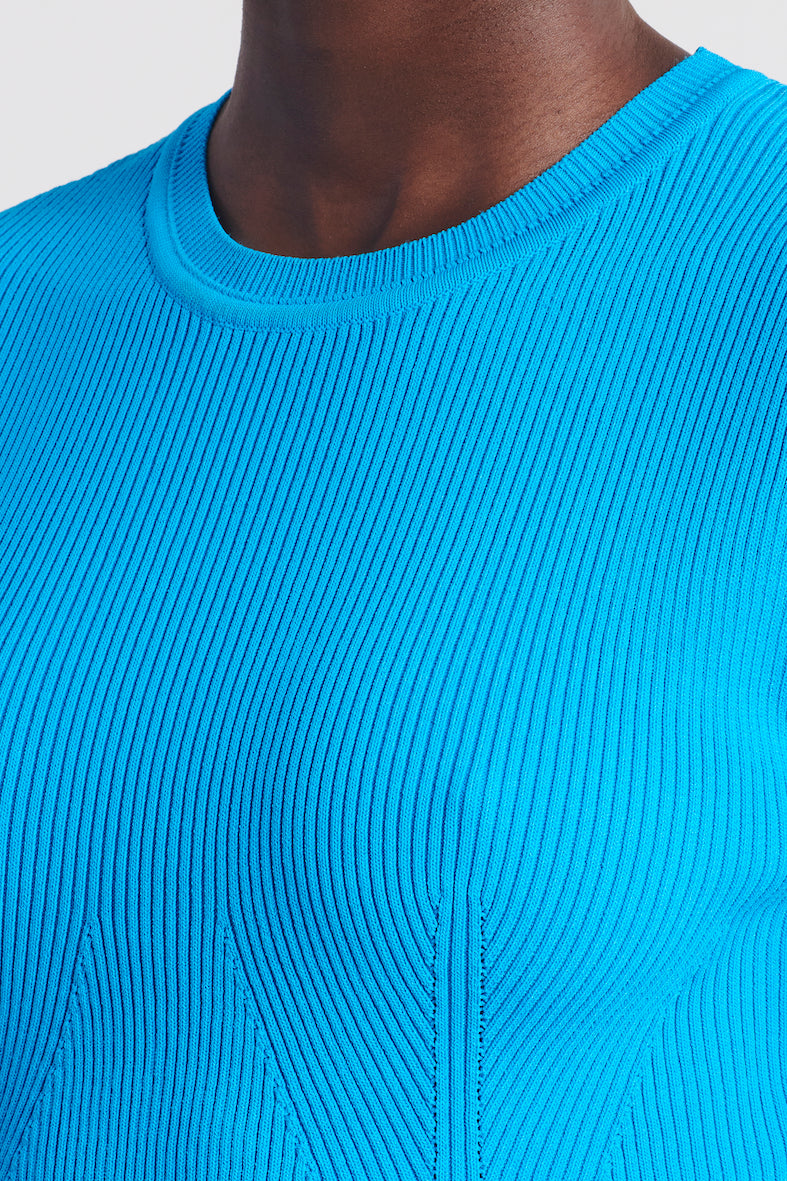 The Elevated Knit Top - Malibu Blue