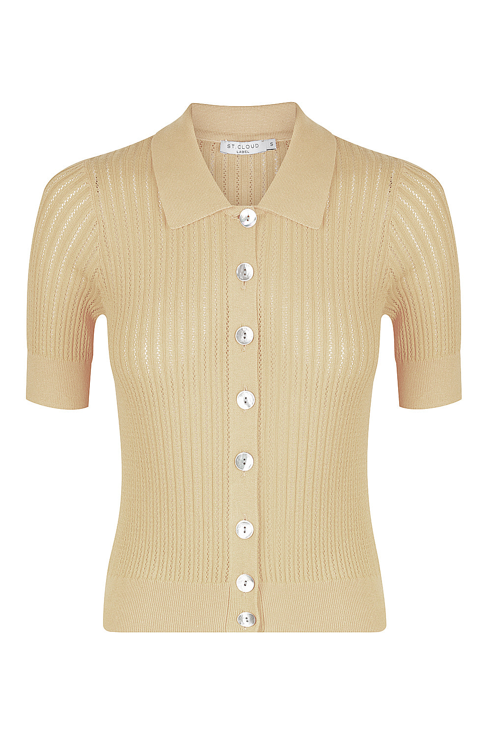 Down the Rabbit Hole Knit Polo Cardi - Biscuit Beige