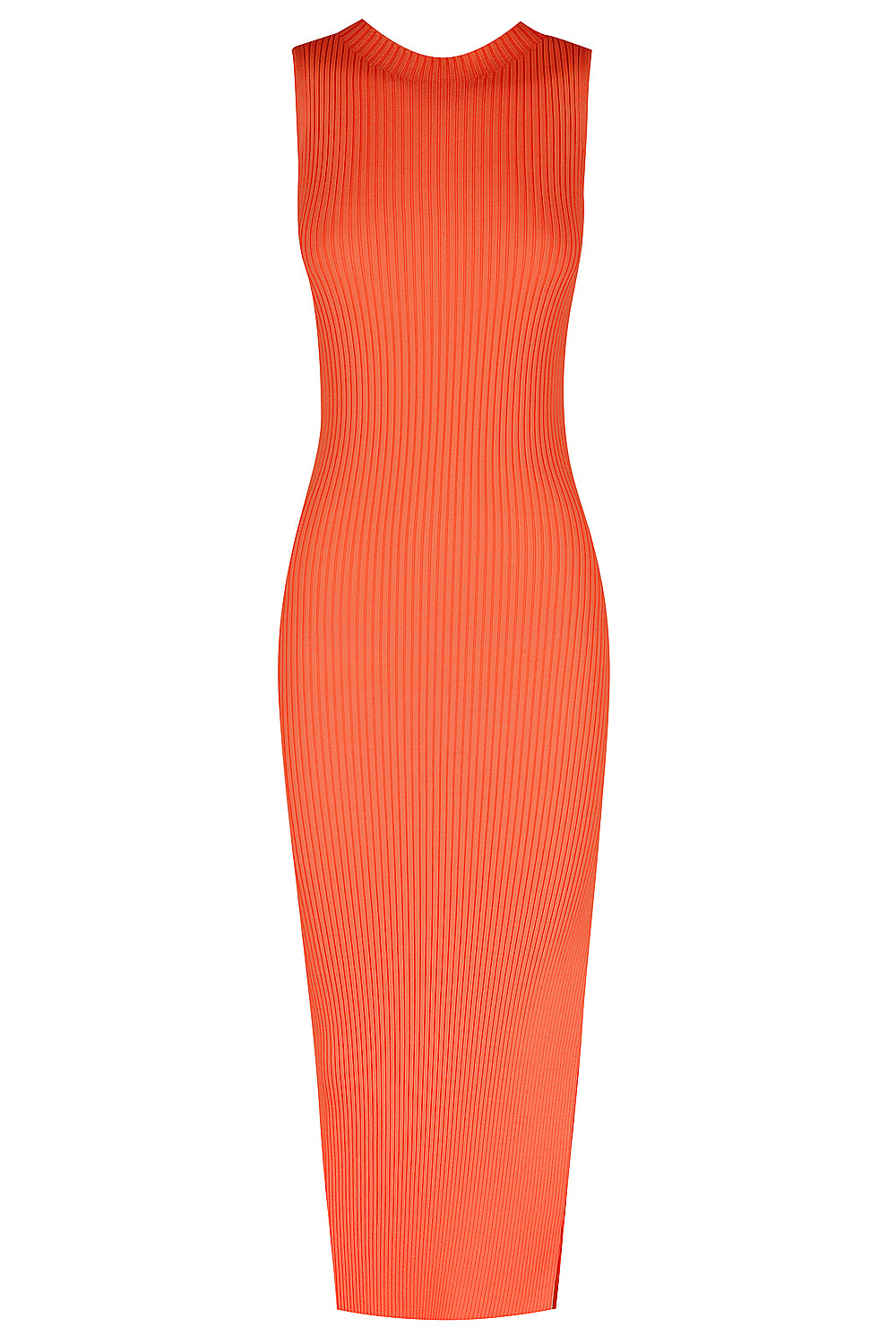 The Carrie Rib Knit Dress - Neo Orange