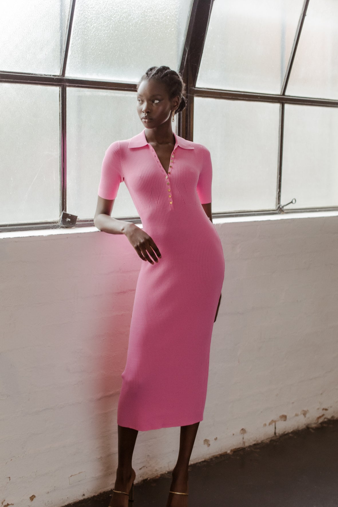 New York Classic Midi Polo Dress - Candy Pink