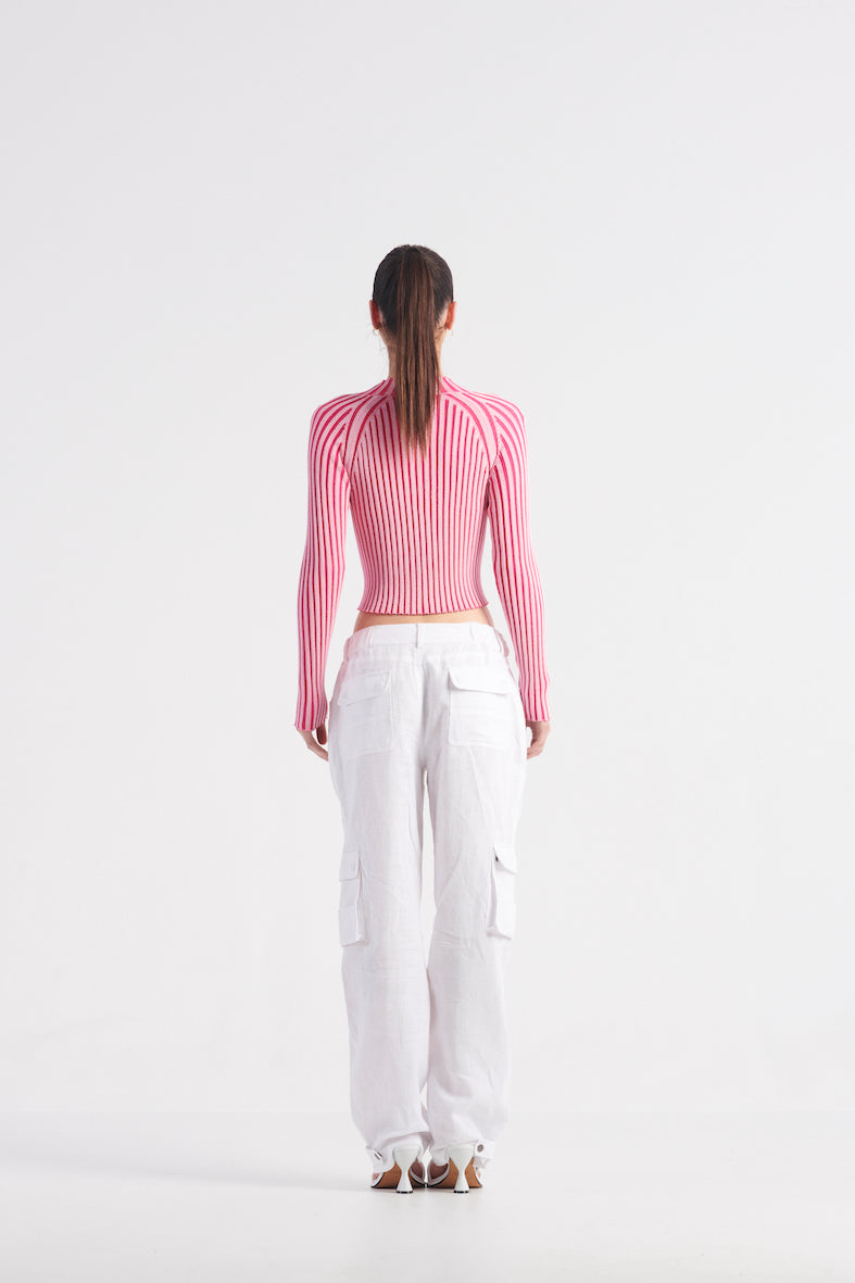 The All Sorts Two-Tone Knit Top - Barbie Pink