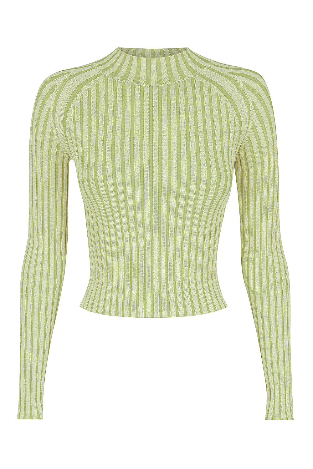 The All Sorts Two-Tone Knit Top - Citrus Green
