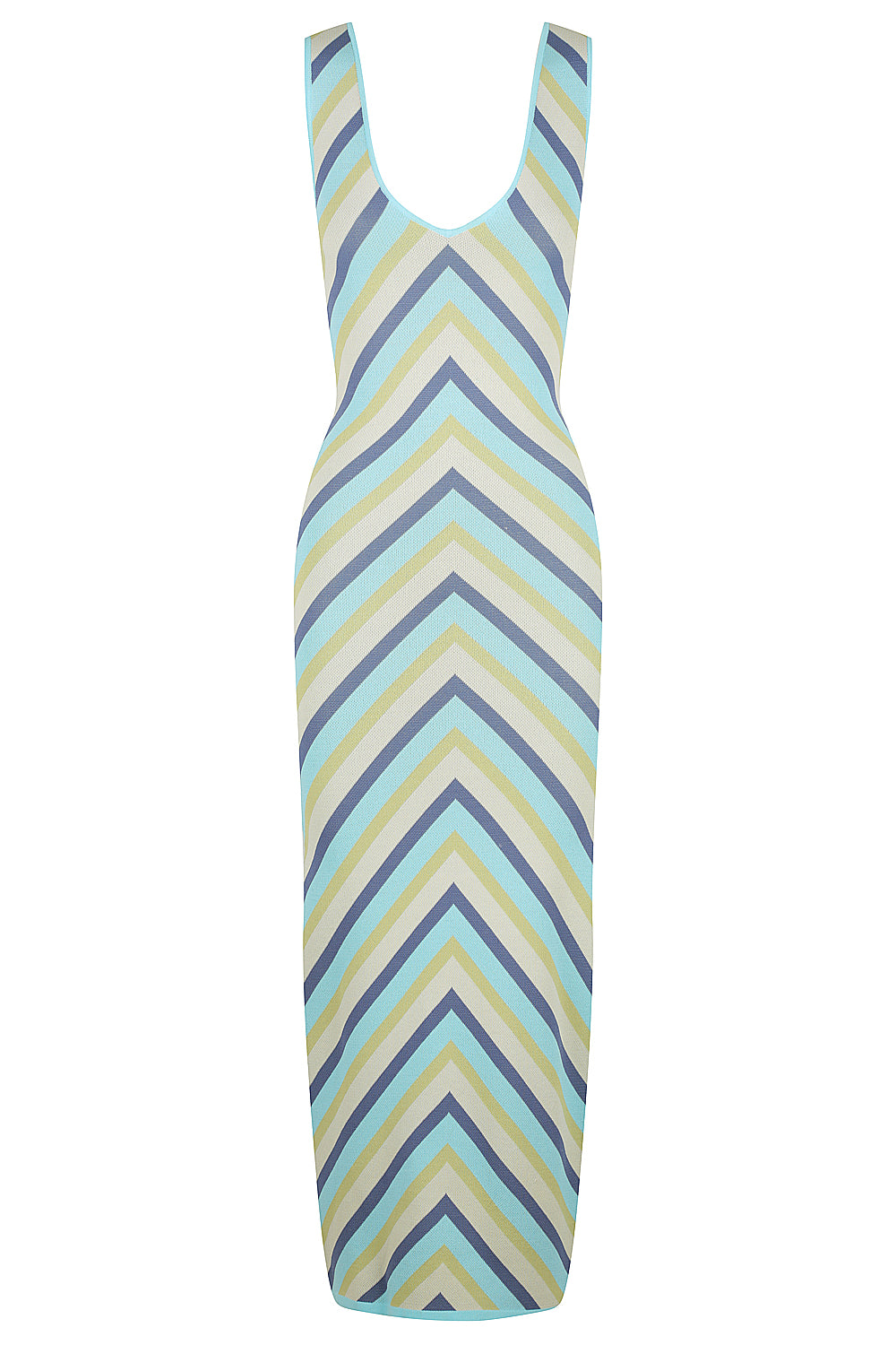 Maxine Vertical Stripe Dress - Blue Curacao / Citrus / Denim
