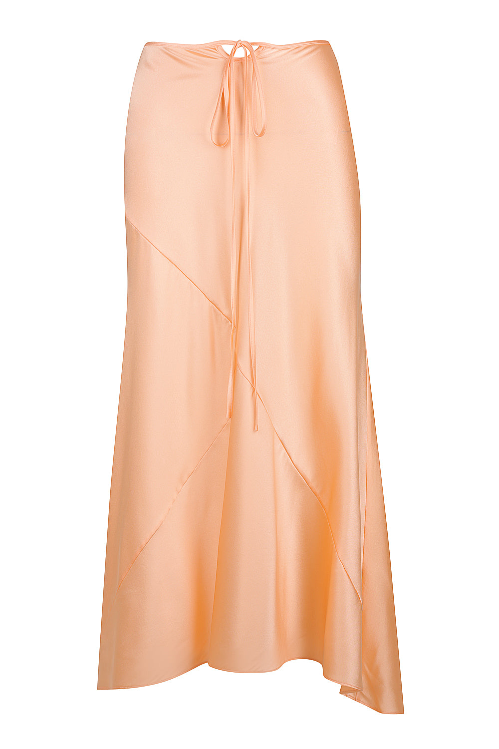 Blair Silk Tie Waist Skirt - Peach Nectar